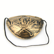 盛泉 万圣节道具化妆舞会加勒比海盗配饰 海盗眼罩 独眼龙眼罩7g 古金色