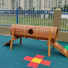 幼儿园儿童大型木质滑梯攀爬组合室外体能训练钻洞爬网游乐设备玩具 C-5