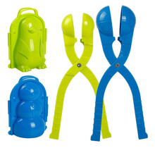 儿童玩雪玩具夹雪器雪球打雪仗堆雪人夹挖沙滩桶铲子耙子工具雪球勺/夹雪器夹雪球器 玩雪篮球夹4件套