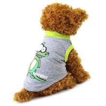 康贝尼狗衣服泰迪比熊贵宾博美小狗衣服小型犬背心宠物用品 灰色e鱼T恤 XS