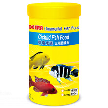 DEERA三湖慈鲷鱼饲料 下沉 热带鱼蓝鲨坦鲷马鲷萨伊蓝六间鱼食 营养加倍3.0mm颗粒瓶装1280毫升