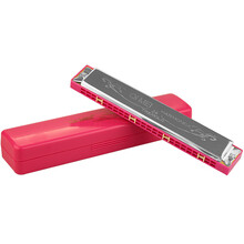 奇美 24孔复音c调口琴初学儿童学生大人通用练习口琴演奏入门口琴 红色