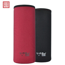 Bolikin 双面杯套通用保温杯套保护套带提绳水杯套便携防摔隔热350 500 600 750ml 黑红双面无提绳款 360-450ml