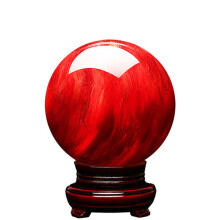 晶蕊世家熔炼水晶球摆件红色水晶球客厅办公居家鸿运当头红水晶球摆件石英高温熔炼制作开业送礼家用摆件 精选直径7厘米