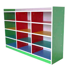 幼儿园书柜鞋柜置物架儿童玩具架收纳架木质储物置物柜宝宝书架儿童区展示架 12格C  120*30*80CM