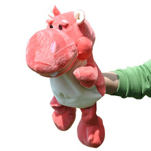 小鼠乐乐 手偶玩具老虎狮子猴子猩猩鹿大象考拉河马羊浣熊鳄鱼熊猫兔子偶安抚早教亲子互动娃娃毛绒玩具 红河马全长30cm