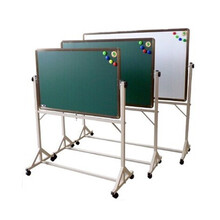 乐林源 支架式移动翻转办公黑板 学校黑板 双面磁性白板大号教学绿板 150*100cm绿白双面+木箱