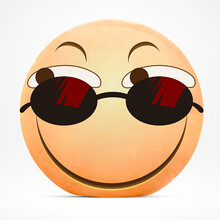 嘉百利 可爱滑稽qq表情抱枕暖手捂公仔毛绒玩具靠枕emoji 墨镜款 40