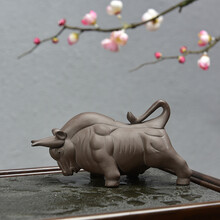 瓷牌茗 精品紫砂茶宠喷水财源滚滚三足招财金蟾功夫茶具茶盘摆件茶道配件茶玩大号貔貅 势不可挡(茶宠)