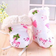 冬季婴儿软底学步鞋宝宝棉鞋新生儿鞋子冬天加绒加厚保暖鞋下可以穿的子宝宝加厚袜套 加绒加厚公主款（买2双送棉袜） 0-12个月内长12cm