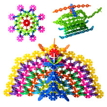 铭塔800片雪花片 积木儿童玩具男女孩宝宝幼儿园启蒙早教教具 大号加厚塑料拼插装12色桶装