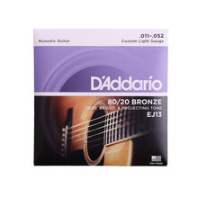 达达里奥（D'Addario） 原装民谣吉他弦套弦EJ/EZ系列木吉他琴弦6根套装 EJ13（011-052）