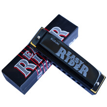 SUZUKI铃木EZR-20布鲁斯10孔蓝调口琴树脂琴格黑色C调20音 EZR20黑色G调