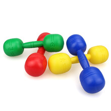 儿童加厚塑料有声哑铃  幼儿体操排练表演哑铃幼儿园健身运动玩具 蓝色一对
