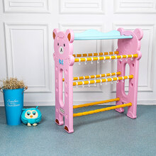 乐林源 幼儿园加厚塑料毛巾架 儿童卡通毛巾架 粉色小熊升级款