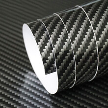 点缤 汽车用品碳纤维贴纸 立体车身贴膜改装内饰装饰全车贴拉花3D改色膜 光面黑2代75CM宽度*1米