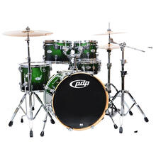 DW PDP M5 架子鼓全枫木烤漆爵士鼓全套镲片 绿黑渐变+麦尔HCS四片+所有赠品