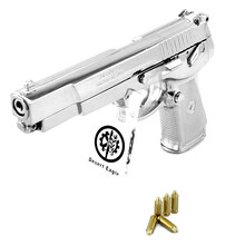 1:2.051中国式92模型全金属不可抛壳可拼装可卸军事玩具不可发射 银色+枪套+支架（全金属不可发射）