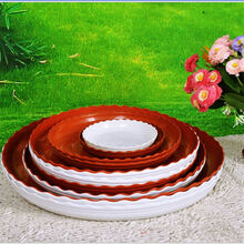 雅亭 鑫腾花盆托盘圆形波浪花边垫子白红色加厚塑料接水盘花盆底座 300号内口径25厘米 白色花盆托盘