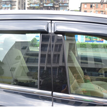 恺美现代索纳塔晴雨挡新胜达伊兰特朗动途胜车窗雨眉挡雨板遮雨挡汽车晴雨挡改装 原厂款黑色无亮条 06-14款途胜