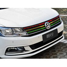 汽车适用于大众凌渡朗逸捷达途观途前脸改装 安帕萨特迈腾速腾专用改装贴纸中网三色改色膜 朗行