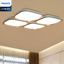 飞利浦led吸顶灯长方形创意个性客厅餐厅主卧室逸宁现代简约大气 逸宁吸顶灯80W带遥控（金色）直径830mm