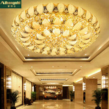 爱邦仕 欧式客厅灯水晶灯圆形简欧金色led吸顶灯温馨创意餐厅卧室书房灯复式楼别墅样板房灯具 贴片版 60CM+led灯泡