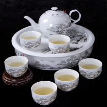 示优  景德镇 白瓷茶具套装功夫茶具瓷器 整套家用陶瓷茶壶茶杯茶盘