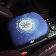 点缤 汽车通用棉麻扶手箱垫海绵垫足球迷俱乐部皇马巴萨AC尤文用品 切尔西扶手箱垫