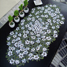 田园布艺桌旗刺绣兰花针线绣花桌布盖巾茶几巾 茶几垫 茶几巾约60*115CM