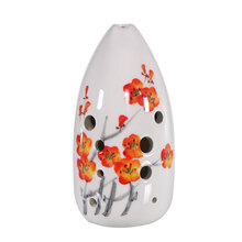 太乐TAILE太乐10孔双腔十孔专业笔筒型古朴埙演奏乐器G调F调埙 黄梅笔筒埙-F调+送底座