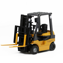 精邦合金工程车模型1:60挖掘机自卸卡车运输车起重叉车水泥搅拌车压路机仿真儿童玩具车汽车 86012升降叉车（礼盒装黄色）