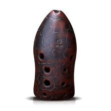 奇宝居 空谷10孔埙 双腔埙 鱼形陶埙 专业初学演奏埙可水洗埙 埙乐器 D调右起