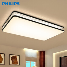 Philips飞利浦LED吸顶灯灯具大气水晶长方形顶灯LED灯具天花吸顶灯悦莹现代简约卧室客厅 悦莹90W 带遥控器-调光调色