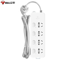 公牛（BULL） 新国标插座插线板插排电源拖线板1.8米/3米/5米多米数 4位3米防过载独立开关GN311