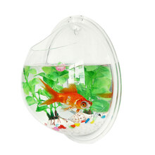 易萌 挂墙式小金鱼缸小型活体斗鱼缸养花养鱼亚克力墙上花盆用品 直径26cm