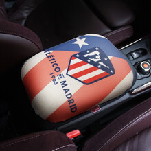 点缤 汽车通用棉麻扶手箱垫海绵垫足球迷俱乐部皇马巴萨AC尤文用品 马竞扶手箱垫