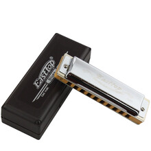 Easttop 东方鼎 专业高级演奏10孔布鲁斯口琴 T008S 亮银色 C调-现货(常用调式)