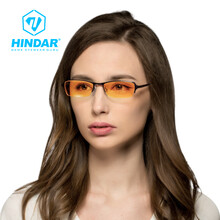 HINDAR纯钛防辐射眼镜防蓝光游戏电脑护目镜眼镜女HMT088 晶石黑