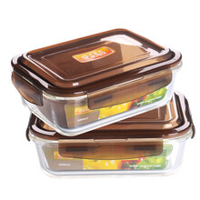 西派珂（CMCPACK）玻璃碗玻璃饭盒 带盖微波炉专用加热饭盒便当盒高硼玻璃保鲜盒 1000ML两个