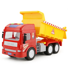 儿童大号惯性工程翻斗卡车水泥搅拌车挖掘机男孩子音乐故事玩具汽车模型3-6岁 翻斗车（音乐故事）