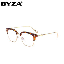 百飒(BYZA)韩版平光镜 男女平光眼镜框近视眼镜架 电脑防辐射眼镜 豹纹金架