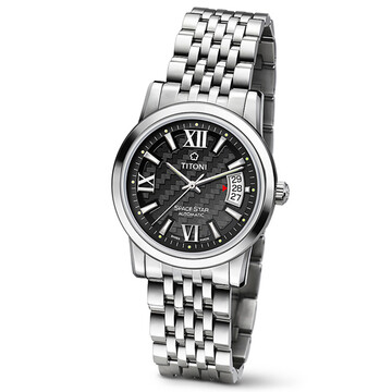 【京东商城】 瑞士梅花titoni星空机械手表83738s-343 钢带男表