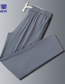 罗蒙（ROMON）冰丝裤子男士夏季商务直筒休闲裤宽松运动弹力男裤LM06KZ灰色XL