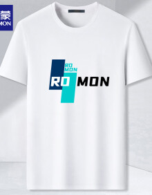 罗蒙（ROMON）短袖t恤男圆领夏季百搭休闲打底衫印花上衣男装LM2407 白色 XL 