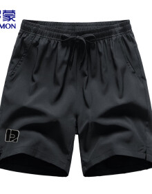 罗蒙（ROMON）短裤男春夏季宽松直筒五分运动舒适休闲五分沙滩裤K-19 黑色 XL 