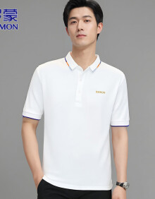 罗蒙（ROMON）短袖T恤男夏季商务短袖男士休闲polo打底衫体恤男装 白色 XL 