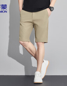 罗蒙（ROMON）短裤男休闲运动时尚简约修身廓形挺括久穿舒适CC2123 卡其色 32 
