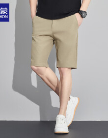 罗蒙（ROMON）短裤男休闲运动时尚简约修身廓形挺括久穿舒适CC2123 卡其色 32 