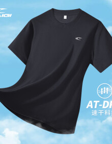 赛琪短袖T恤男夏季2024新款上衣服男款纯棉宽松运动跑步速干健身体恤 黑色 XL